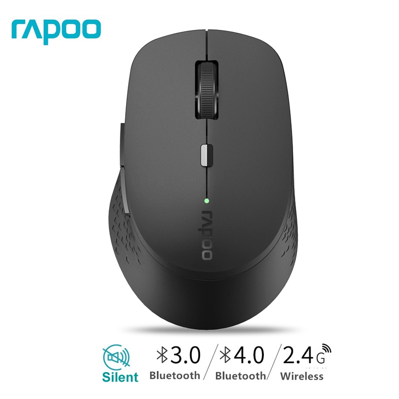 Mouse Wireless silenzioso multimodale Rapoo M300 con Bluetooth 3.0/4.0 RF 2.4GHz per smartphone portatile con connessione a 3 dispositivi