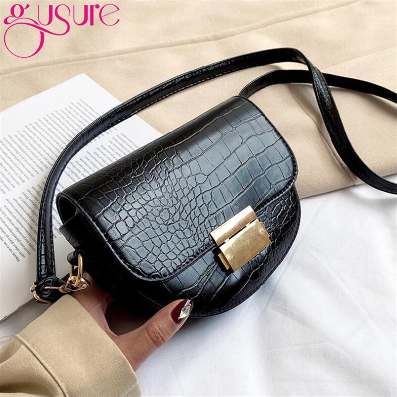 Gusure Krokodil Patroon Pu Lederen Zadeltas Voor Vrouwen Lady Mini Schouder Messenger Bags Vrouwelijke Toevallige Handtassen En Portemonnee