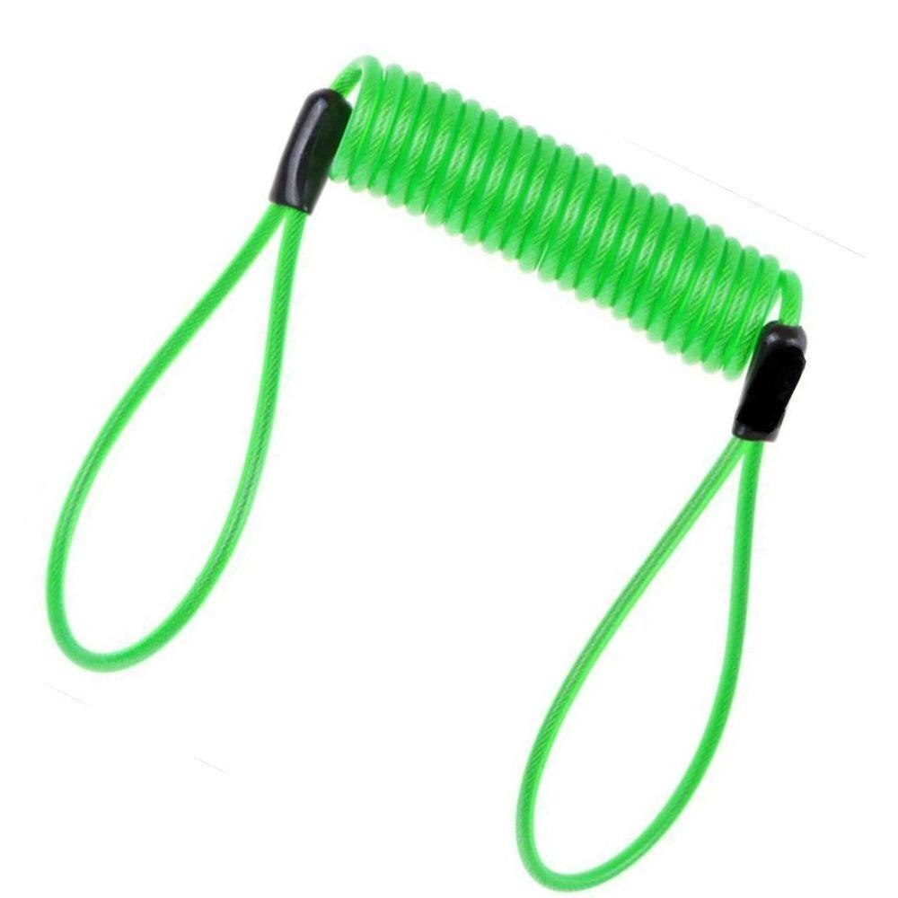 120cm Motorcycle Bike Alarm Disc Lock Reminder Antitheft Spring Security Lock Cable Cable Disc Spring Reminder Motorbike Ca U7Y5: green