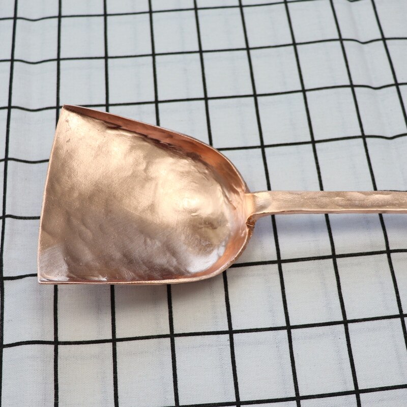 Thickened copper large spoon Pure copper spoon Long handle copper shovel Fried vegetable copper spoon wooden spoons for cooking