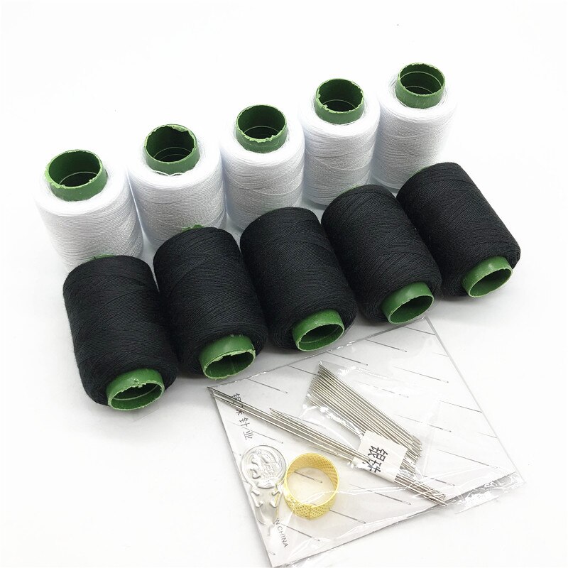 10 Pcs filo per cucire bianco e nero strumenti per cucire forniture per trapuntatura filo di poliestere per macchina da cucire cucitura a mano