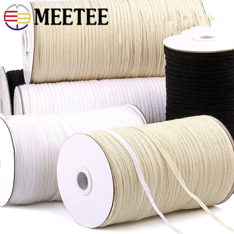 Meetee 220/280Meter 5Mm/7Mm 100% Geweven Katoen Voor Kleding Gaas Tas Riem Tape Lint diy Kleding Naaien Accessoires RD046