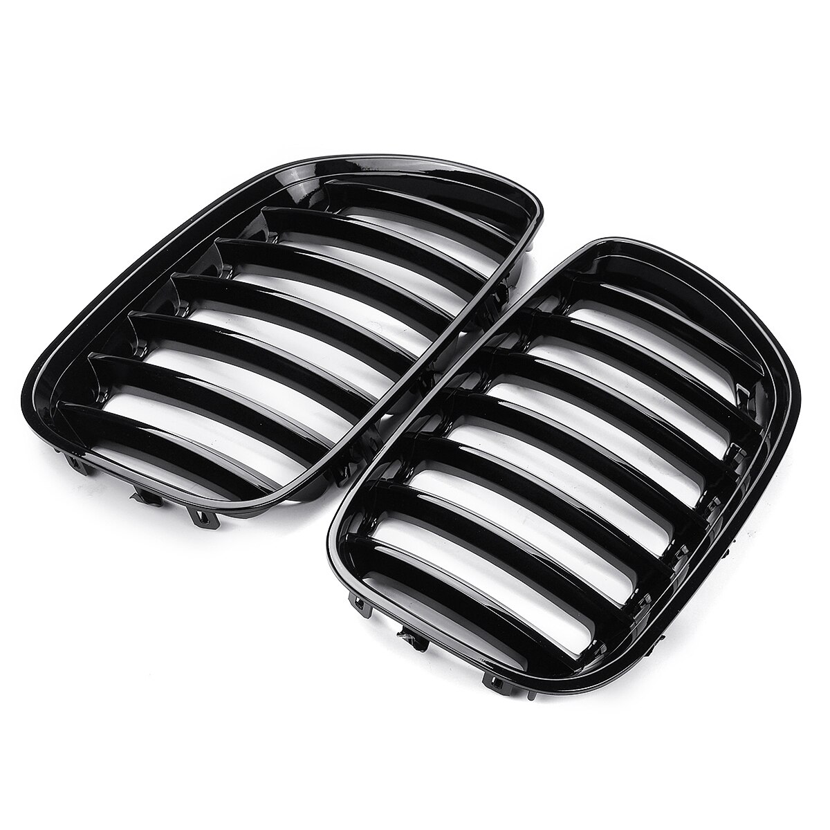 Calandre noire brillante pour voiture, 2 pièces, droite et gauche, pour BMW X5 E53 2004 2005 2006 ABS 51137124815 51137124816
