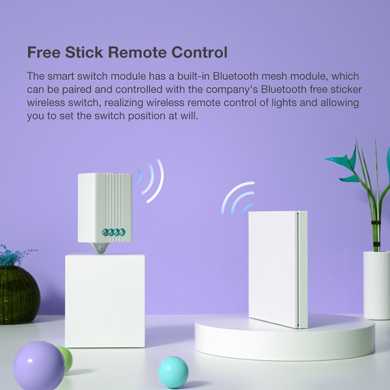 Xiaomi Mijia APP Smart Bluetooth Mesh On-Off device Smart Remote Control Light Switch No Line Modification With Timing Function