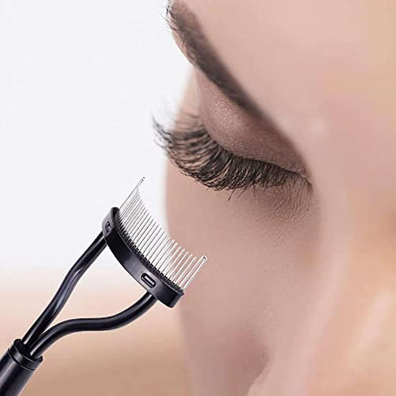 Eyelash Comb Eyelash Separator Tool Eyelash Brush Separator with Comb Cover Eyelash Comb for Eyelash Makeup Brush