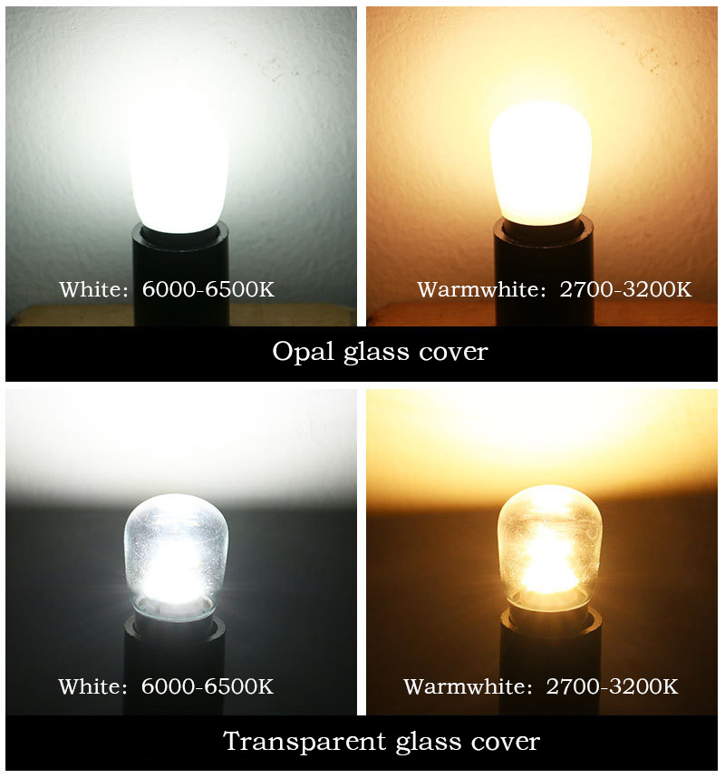B15 e14 220v cob led pære 2w smd 2835 glas lampe til køleskab køleskab fryser symaskine hjemmebelysning lamparas
