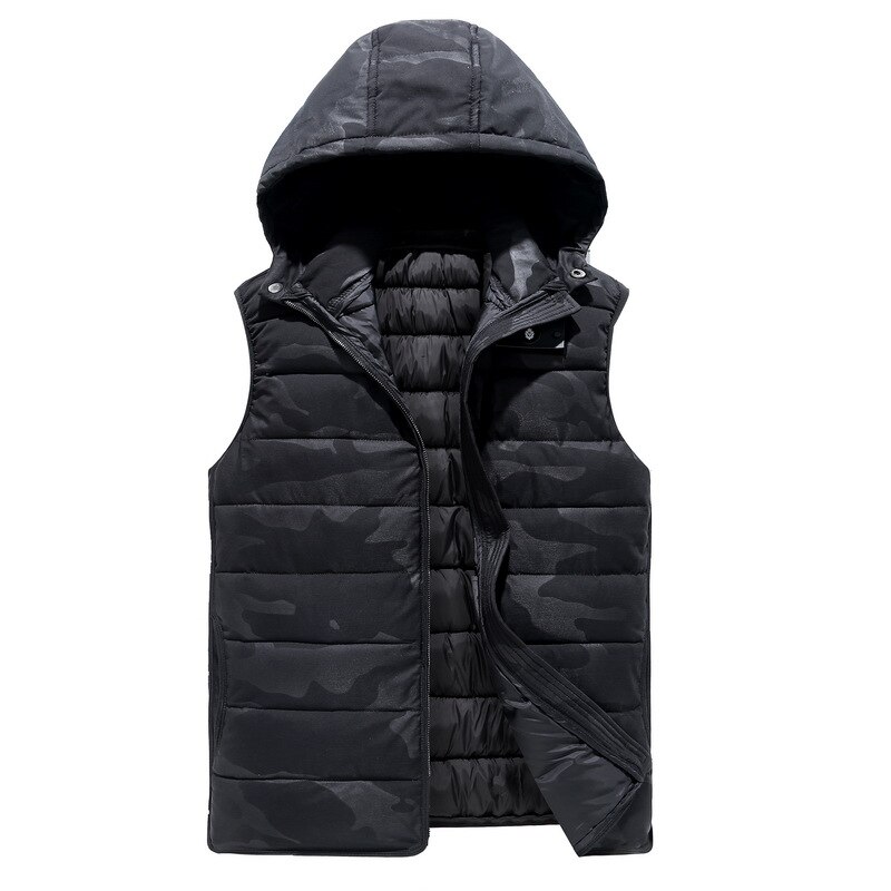 Nouveauté rembourré coton gilet hommes automne hiver décontracté imprimer lâche sweat à capuche sans manches hommes gilet grande taille XL-6XL 7XL 8XL 9XL