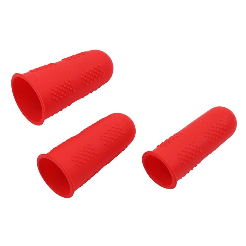 Funda de silicona antideslizante para dedo, accesorios de seguridad para cocina y horno, 5/3 piezas: B red 3