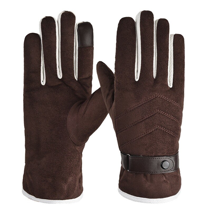 Guantes de pesca cálidos para hombre, manoplas de invierno a prueba de viento con pantalla táctil, antideslizantes de dedo completo y forro polar grueso, para ciclismo y pesca al aire libre: JP202kasewu