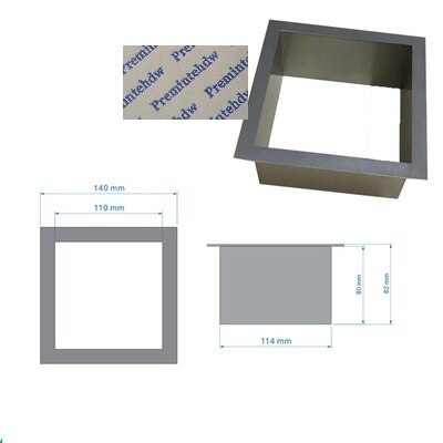 304 stainless Steel Square Round Built-in In Countertop Bench Top Waste Trash Chute Grommet No Cover Bathroom Hotel Public: Square 140mm