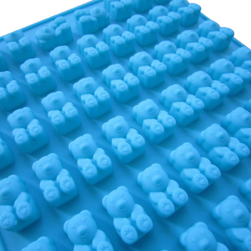 Practical Cute Gummy Bear 50 Cavity Silicone Tray Make Chocolate Candy Ice Jelly Mold DIY Children Cake Tools With dropper