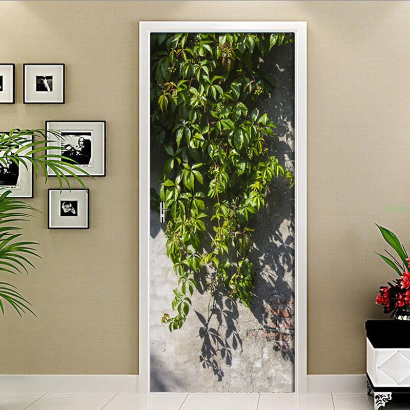 Moderne groene blad muurtegel deursticker woonkamer slaapkamer pvc zelfklevend waterdicht muurschildering behang voor muren 3 d stickers