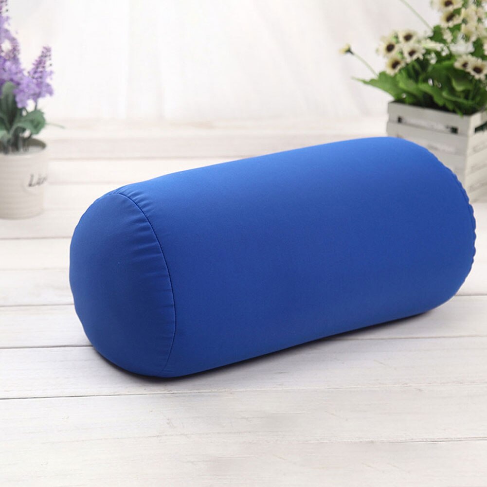 Sofa Sleep Microbead Neck Back Roll Cushion Travel Bed Roll Throw Pillow: Deep Blue