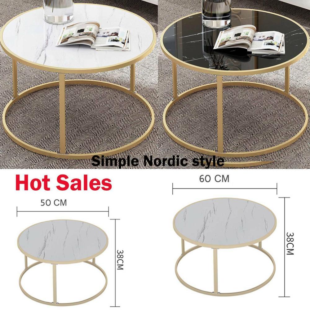 Tea Table End Table Tempered Glass Light Luxury Coffee Tables Nordic Living Room Round Side Table Kitchen Living Room Furniture