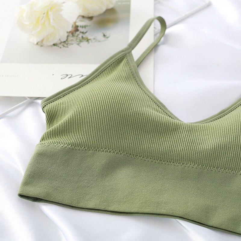 Nyeste kvinder sømløs gym yoga sports bh crop top vest komfort stretch bralette undertøj