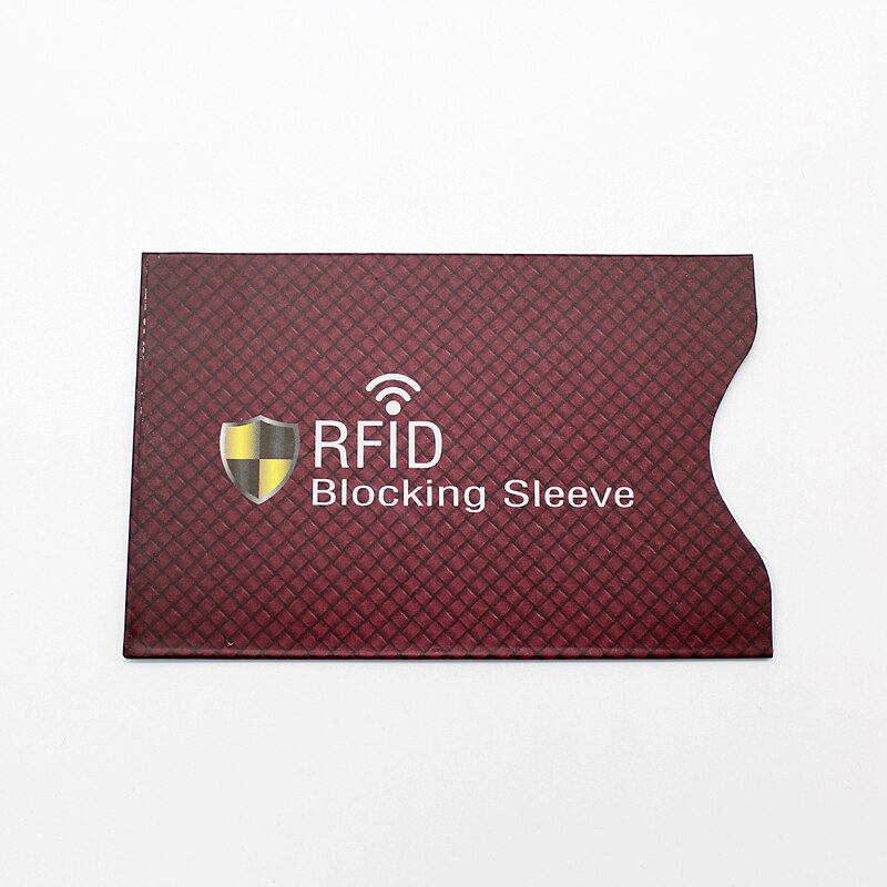 5 kpl turvavarkaudenestolukija rfid-sulkuholkki suojaa luottokortteja kotelon kansi alumiinipinnoitettu paperi id pankkikortin pidike: A - viininpunainen