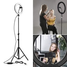 Videolys lampe ring fylle lys m/stativ selfie tre-trinns fotograferingsstativ belysning led ring lys universal foto sudio