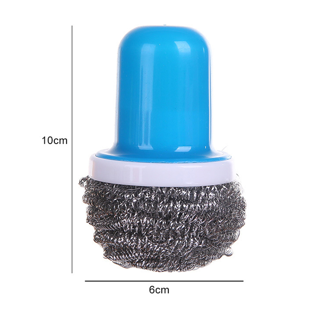 Home Kitchen Stainless Steel Scrubbers Wire Ball Pot Dish Cleaning Brushes Washing Scrubber Metal Rust Remover Stick Pot Brush