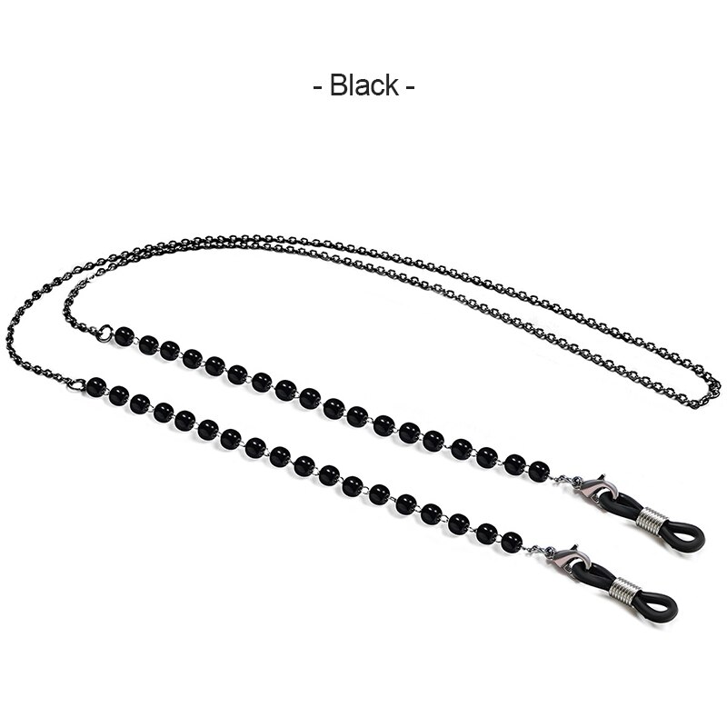 1Pcs Imitatie Parel Glazen Ketting Masker Lanyard Ketting Zonnebril Zonnebril Snoeren Casual Parel Kralen Glazen Ketting: 01
