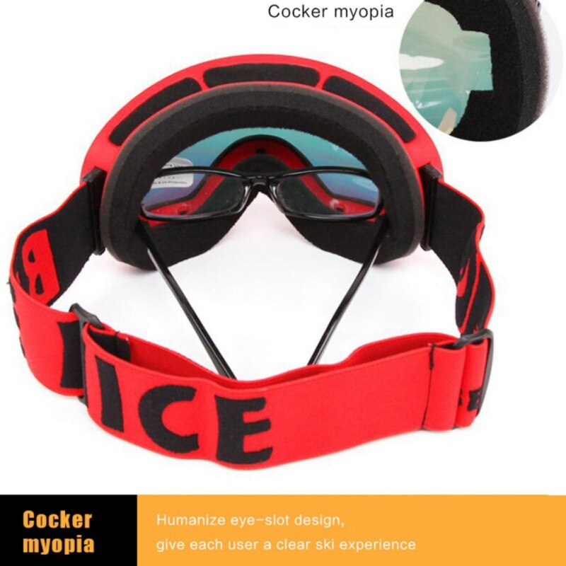 Skibrillen met dubbele laag sneeuwscooter man vrouw skiën  uv400 anti-condens snowboardbril grote mannen vrouwen skibrillen