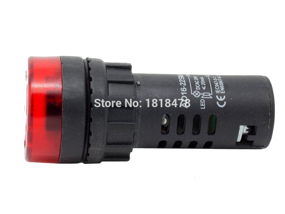 AD16-22SM AC/DC 24 V 22mm Flash Light Rood LED Actief Buzzer Beep Indicator AC/DC 24 V 12 V 220 V 22mm