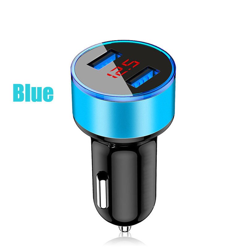 Mini Fast Charger Dual USB Car Phone Charger For iPhone 12 Samsung S21 Xiaomi 11 10 Lite POCO X3 NFC M3 5V 3A Car Phone Charger: Blue