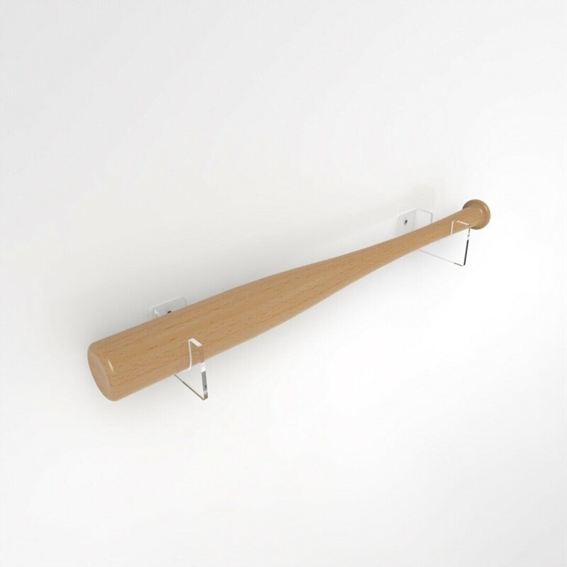 Klart akryl baseball bat display veggfeste, hanger baseball bat holder tilfelle for horisontal display holder veggfeste