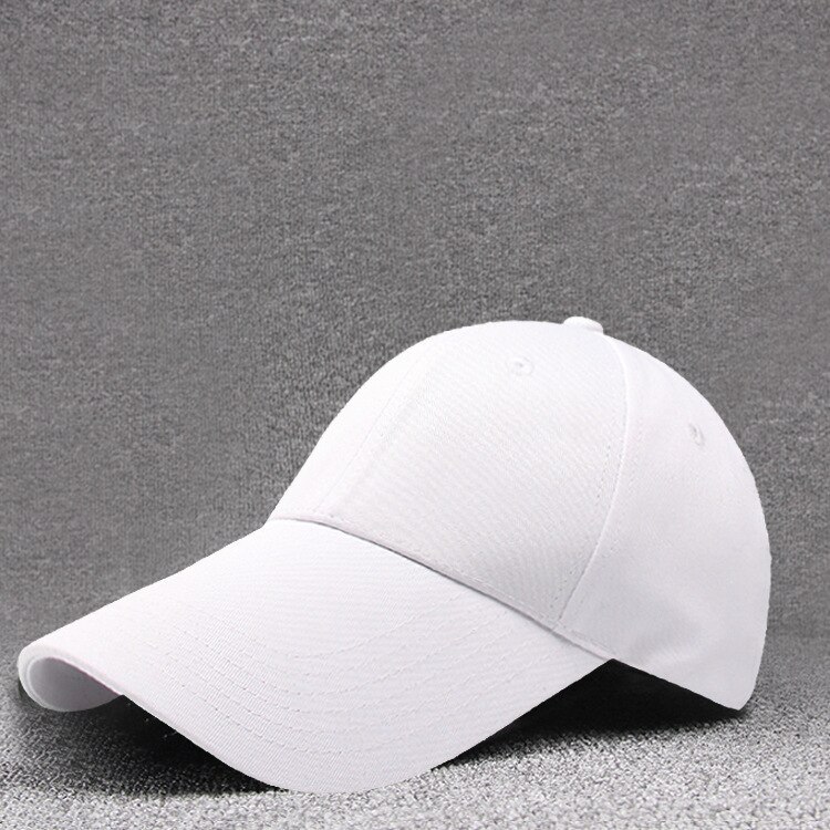 55-60cm 60-65cm 11cm long visor large head Man Big Size Causal Peaked Hats Cool Hip Hop Hat Man Plus Size Baseball Caps: white / 55 to 59cm