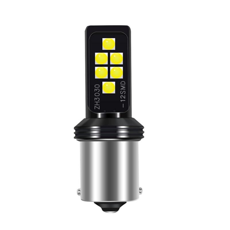 T20 1156 1157 Led-lampen 3030 12 Led Canbus Geen Fout 1156 BA15S Led Lamp Voor Richtingaanwijzer Ackup Licht staart Remlicht Motorfiets: 1156 white