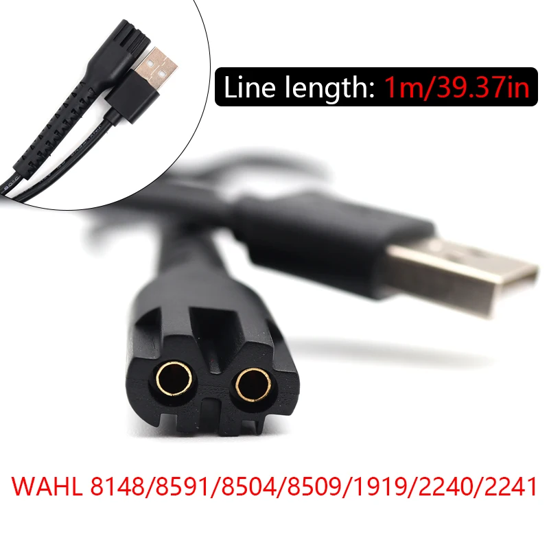 Voor Wahl 8148/8591/8504/8509/1919/2240/2241 USB Oplaadkabel netsnoer 1M Lengte Professionele Tondeuse Accessoires