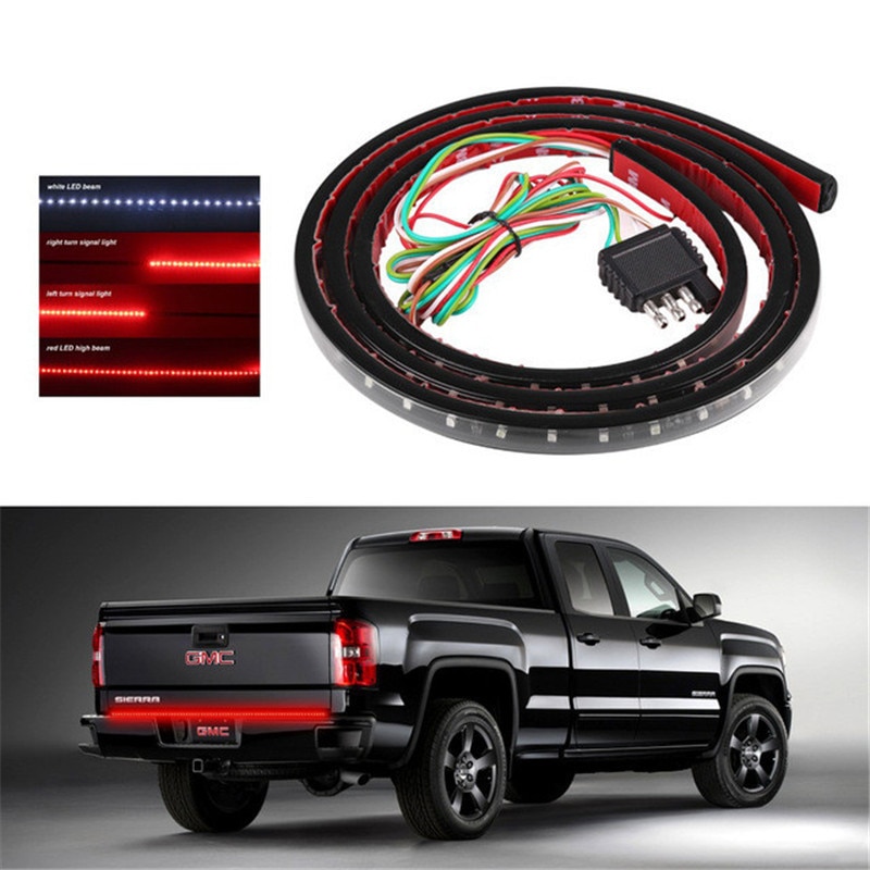 1x60 Inch Truck Tailgate LED Strip Light Waterproof Pickup Side Tail Light Strips Bar As Turn Signal Parking Brake Reverse Light