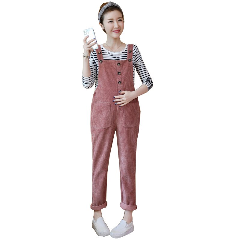 Herfst 2 Kleuren Corduroy Moederschap Bib Broek Jumpsuits Kleding Voor Zwangere Vrouwen Bootton Losse Zwangerschap Overalls Romper Broek