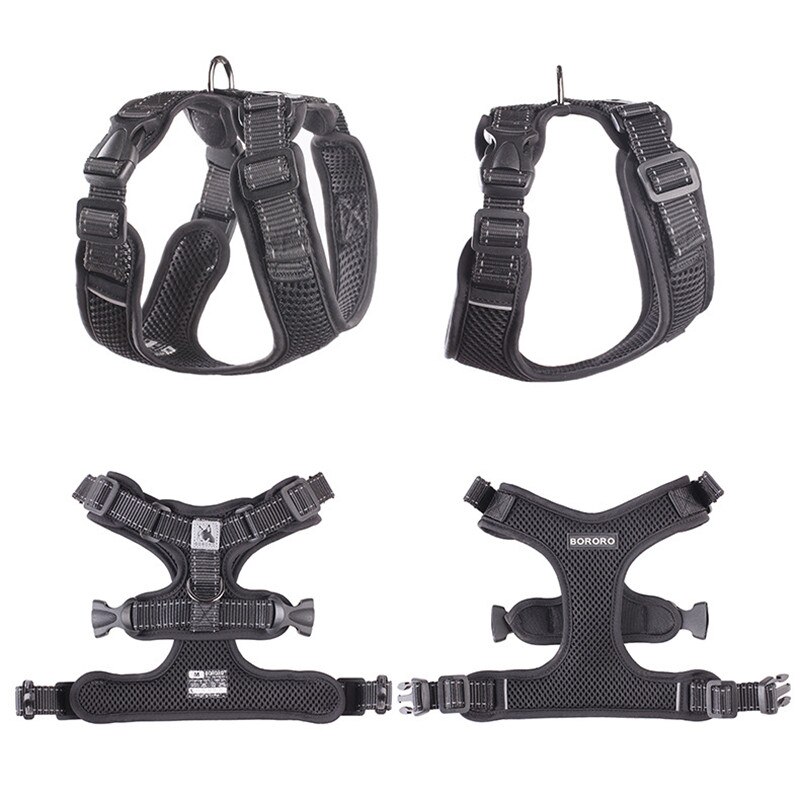 Adjustable Outdoor Protective Harness Collar Pug No Pull Pet Dog Harness For Dogs Training Vest Medium Small Medium Dogs