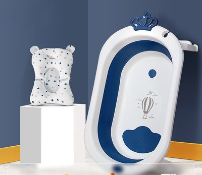 baby plastic foldable infant toddler bath tub bathtub: blue