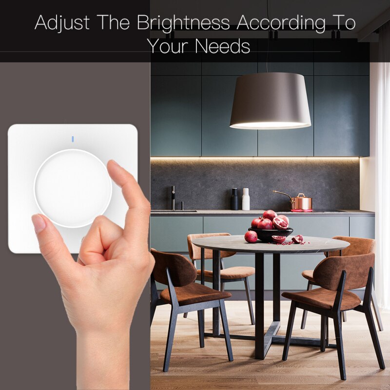 EU WiFi Smart Rotary Light Dimmer Switch 100-240V Tuya/smart Life APP Remote Control Works With Alexa Google