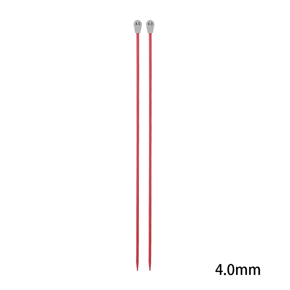 Agujas de tejer rectas de acero inoxidable, 2/5 piezas, 20cm, tamaño de 2-5mm, gancho de ganchillo, herramienta para tejer suéter, accesorios de costura: 2Pcs-4.0mm