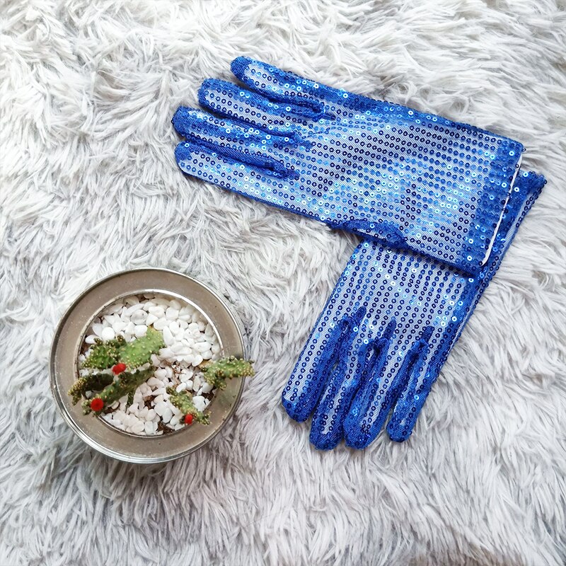 Guantes brillantes Unisex para adultos y niños, con lentejuelas y purpurina, para actuaciones en escenario, baile brillante, , disfraz, mitones elásticos