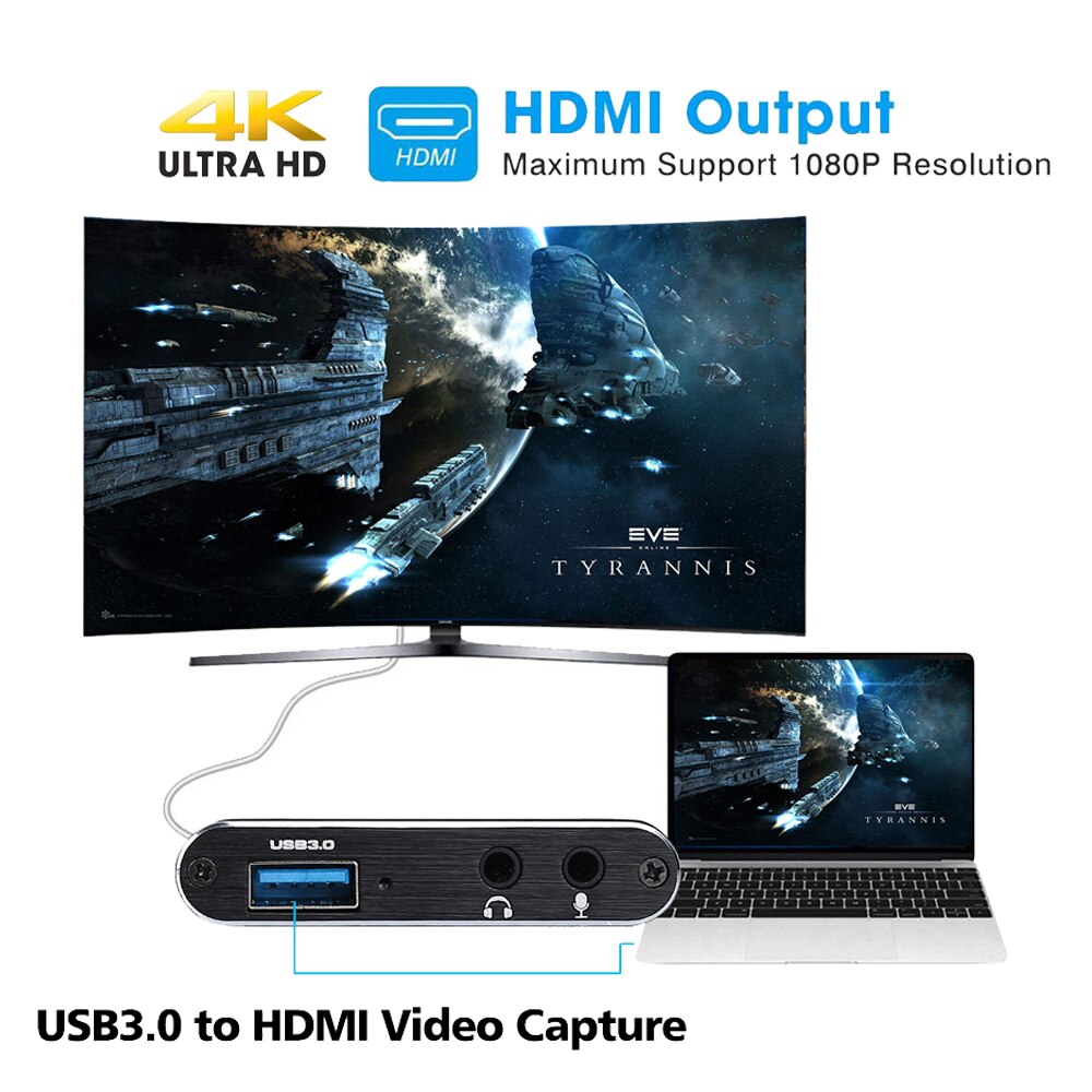 Hdmi-kompatibelt videooptagelseskort 4k skærmoptagelse usb 3.0 1080p 60 fps spiloptagelsesenhed til xbox one  ps4 wii nintendo