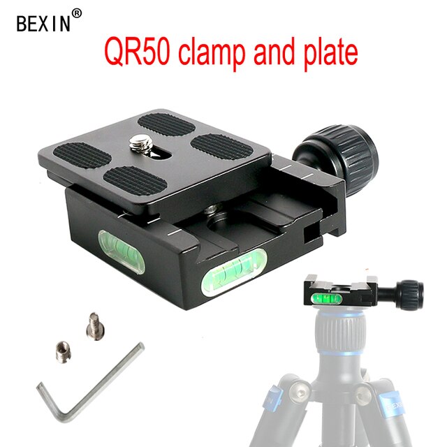 BEXIN QR Series Tripod Ball Head Adapter Aluminum Alloy Quick Release Splint Clamp for Arca Swiss Dslr Camera Ball Head: QR50S