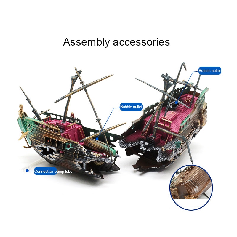 Aquarium ornament ornament gezonken schip aquarium decoratie zeilboot torpedobootjager aquarium praktische scheepsdecoratie