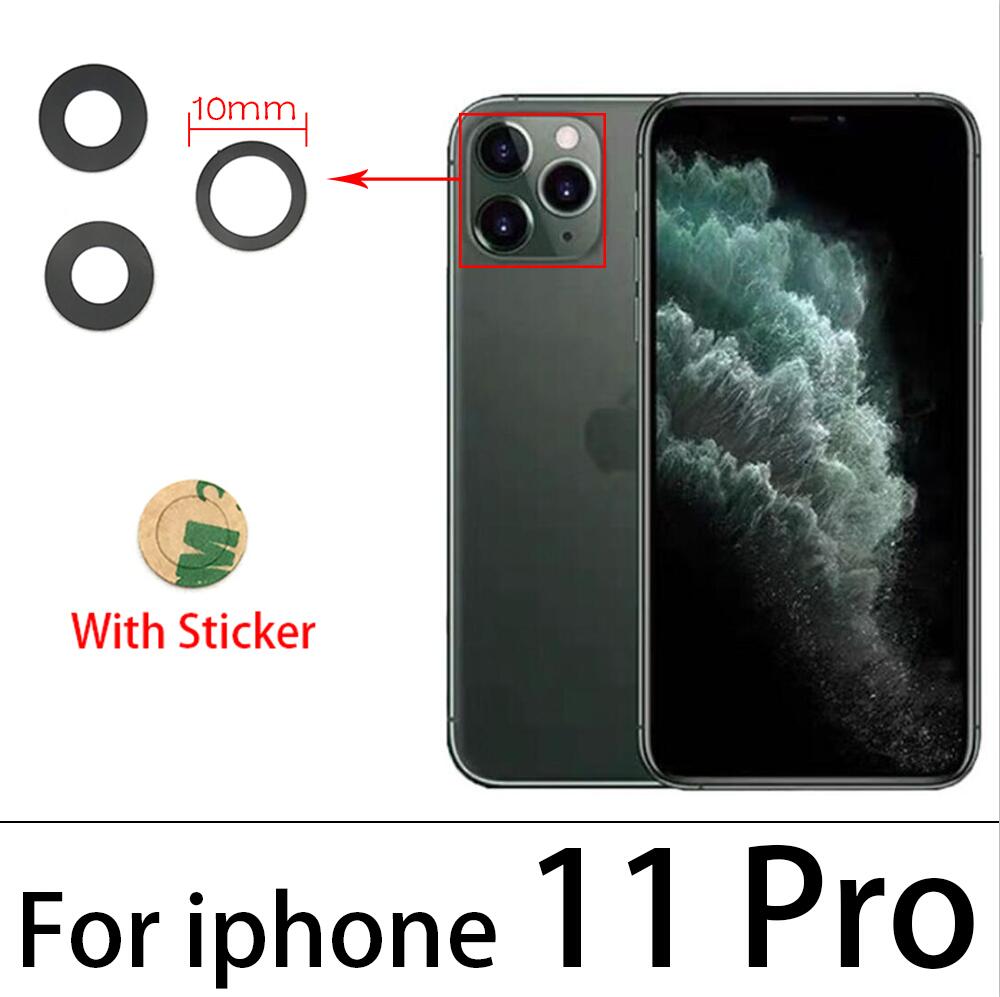 2Pcs/Lot, Back Camera Glass Lens Rear Camera Glass Glue For Iphone 11 12 13 Pro Max Mini Replace Repair Spare Part: For Iphone 11 Pro