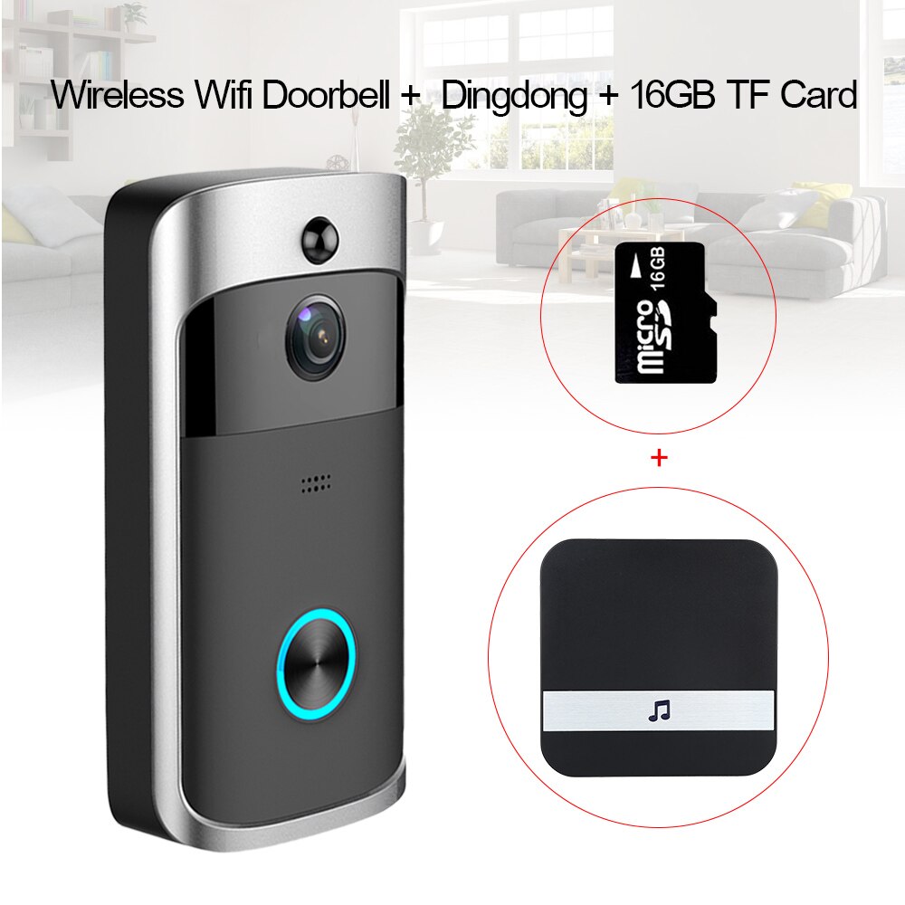 Smart wifi trådløs video dørklokke seer ring kamera vandtæt nattesyn dørklokke intercom lejlighed sikkerhed app kontrol: Valgmulighed 5