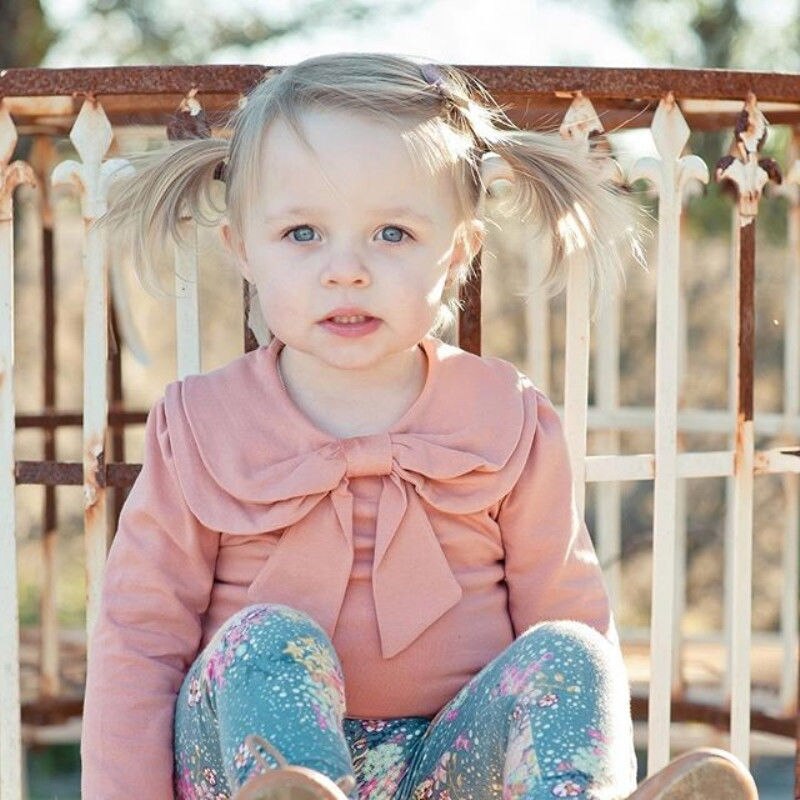 Peuter Meisje Katoenen Prinses Lange Mouw T-shirt Top Zip Up Blouse Kleding