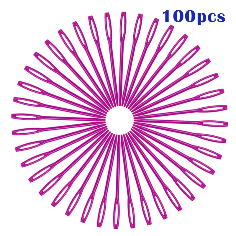 100Pcs Bodkin Grote Naalden Gold Eye Pins Borduren Tapestry Hand Naald Gereedschap Wol Diy PIN11: 3. purple