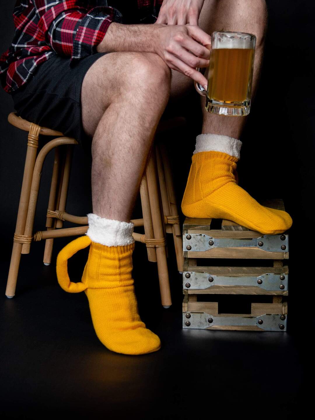 Calcetines de jarra de cerveza en 3D para hombre y mujer, calcetín cálido de invierno, de Navidad, novedad
