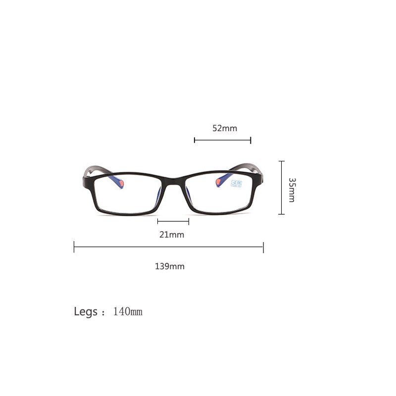 Seemfly clásico marco TR90 gafas graduadas para miopía de estudiante de corto gafas de vista 0-1,0-1,5-2,0-2,5-3,0-3,5-4,0