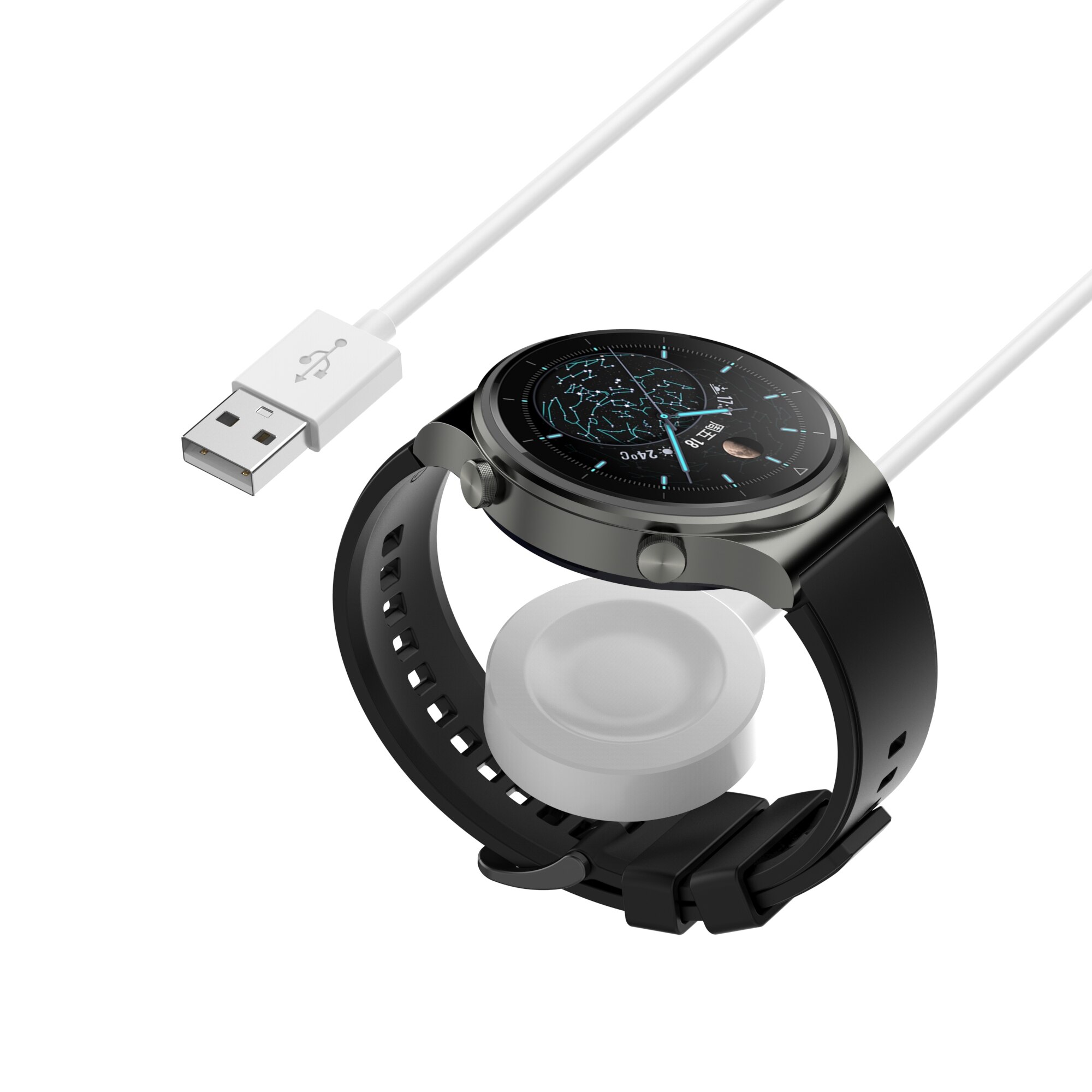 Support de chargeur pour Huawei Watch GT2 PRO/GT2 ECG/GT2, station de charge de câble USB sans fil avec accessoires de montre intelligente magnétique