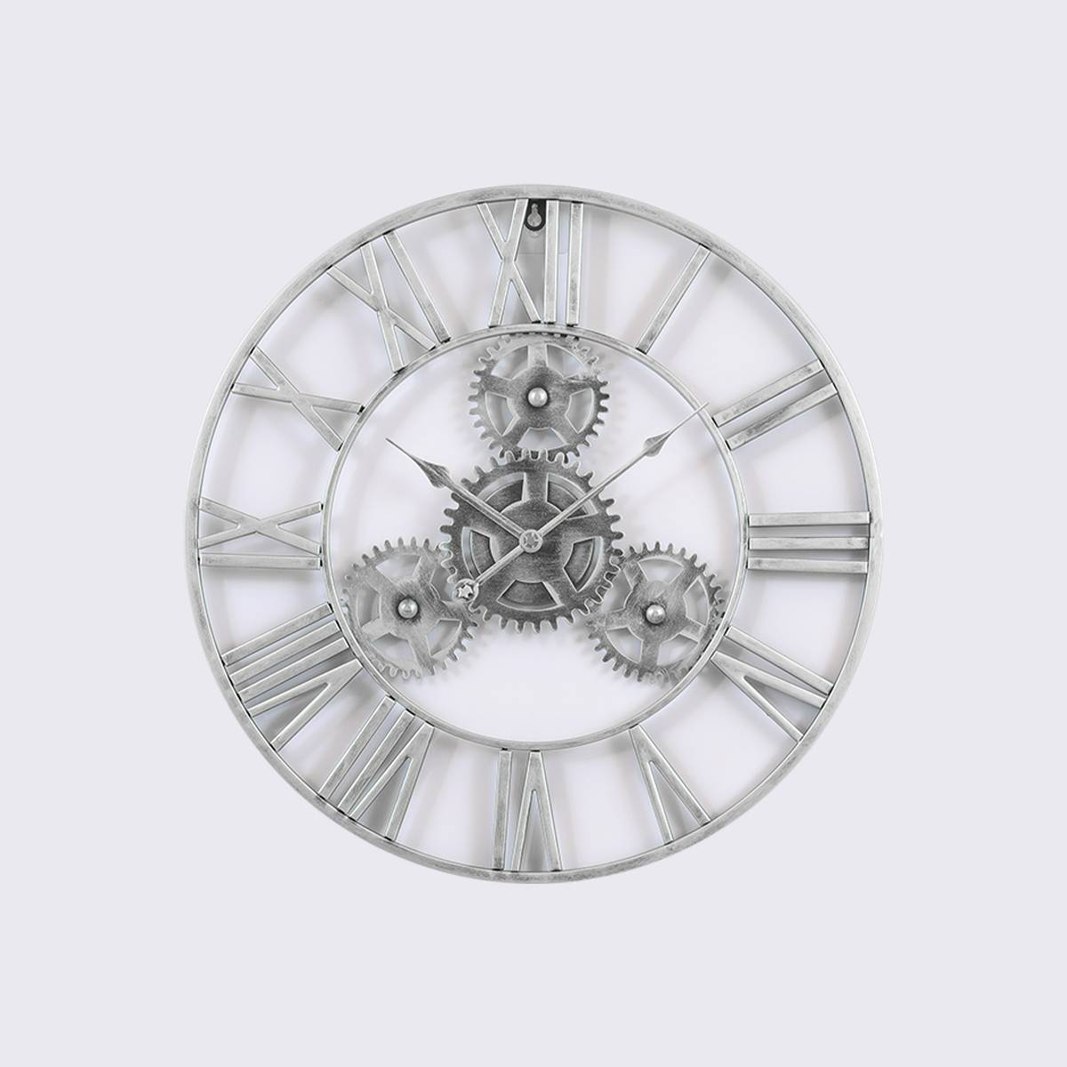 Dia60cm Industrial Gear Wall Clock Decorative Retro MDL Wall Clock Industrial Age Style Room Decoration Wall Art Decor: silver