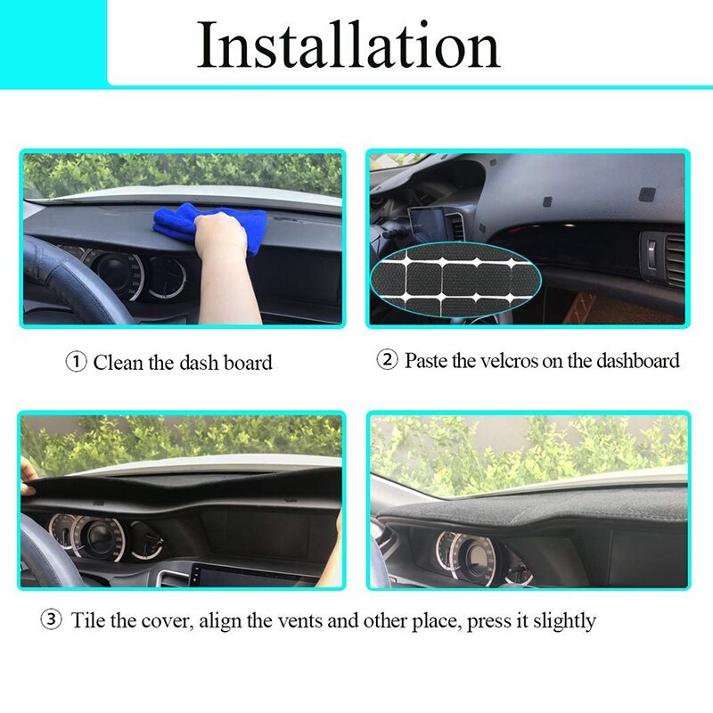 Dashboard Cover Dash Cover Mat Fit for Ford F150 F250 F350 Bronco 1992 1993 1994 1995 1996 (Black) Y73