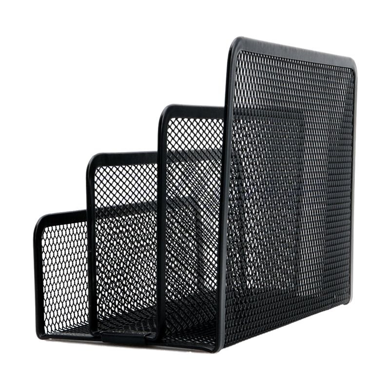 Black Mesh Letter Sorter Mail Document Desk Tray Office File Organiser Business